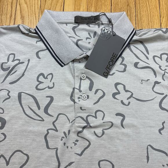 G/Fore Other - G/FORE Men’s 2XL Floral Watercolor Tech Jersey Slim Fit Golf Polo Grey Men's